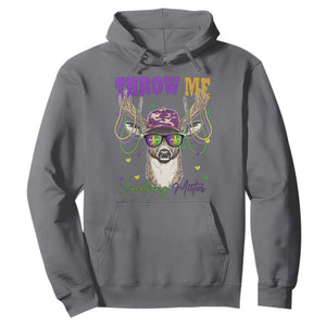 Funny Mardi Gras Mississippi Deer Hoodie Throw Me Something Mister Beads TS11 Charcoal Print Your Wear