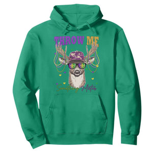 Funny Mardi Gras Mississippi Deer Hoodie Throw Me Something Mister Beads TS11 Irish Green Print Your Wear