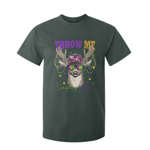 Funny Mardi Gras Mississippi Deer T Shirt For Kid Throw Me Something Mister Beads TS11 Dark Forest Green Print Your Wear