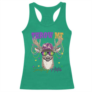 Funny Mardi Gras Mississippi Deer Racerback Tank Top Throw Me Something Mister Beads TS11 Irish Green Print Your Wear