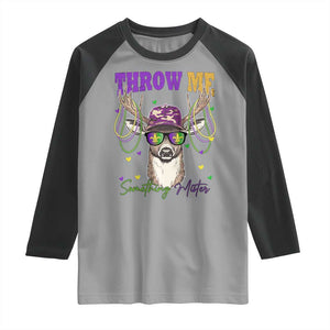 Funny Mardi Gras Mississippi Deer Raglan Shirt Throw Me Something Mister Beads TS11 Sport Gray Black Print Your Wear