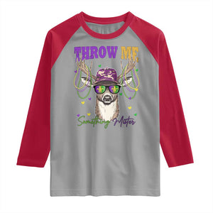Funny Mardi Gras Mississippi Deer Raglan Shirt Throw Me Something Mister Beads TS11 Sport Gray Red Print Your Wear