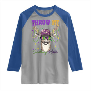 Funny Mardi Gras Mississippi Deer Raglan Shirt Throw Me Something Mister Beads TS11 Sport Gray Royal Print Your Wear