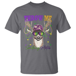 Funny Mardi Gras Mississippi Deer T Shirt Throw Me Something Mister Beads TS11 Charcoal Print Your Wear