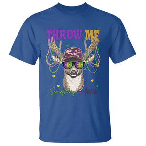 Funny Mardi Gras Mississippi Deer T Shirt Throw Me Something Mister Beads TS11 Royal Blue Print Your Wear
