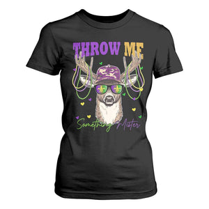 Funny Mardi Gras Mississippi Deer T Shirt For Women Throw Me Something Mister Beads TS11 Black Print Your Wear