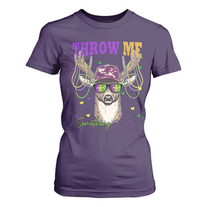 Funny Mardi Gras Mississippi Deer T Shirt For Women Throw Me Something Mister Beads TS11 Purple Print Your Wear
