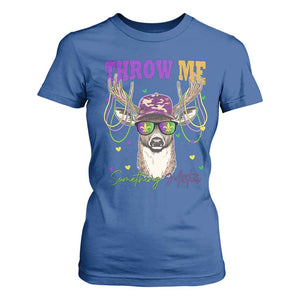 Funny Mardi Gras Mississippi Deer T Shirt For Women Throw Me Something Mister Beads TS11 Royal Blue Print Your Wear