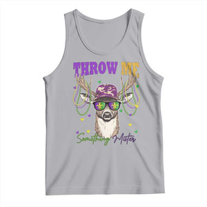 Funny Mardi Gras Mississippi Deer Tank Top Throw Me Something Mister Beads TS11 Athletic Heather Print Your Wear
