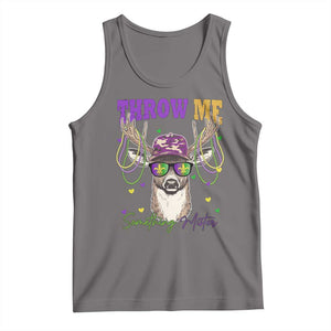Funny Mardi Gras Mississippi Deer Tank Top Throw Me Something Mister Beads TS11 Deep Heather Print Your Wear