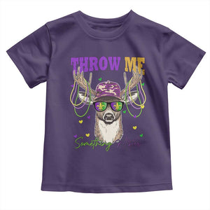 Funny Mardi Gras Mississippi Deer Toddler T Shirt Throw Me Something Mister Beads TS11 Purple Print Your Wear