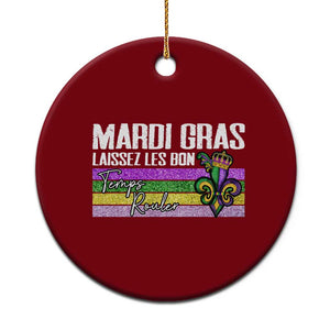 Funny Mardi Gras Laissez Les Bon Temps Rouler Ceramic Ornament Fleur De Lis Glitter Print TS11 1pc Red Print Your Wear