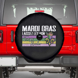 Funny Mardi Gras Laissez Les Bon Temps Rouler Spare Tire Cover Fleur De Lis Glitter Print TS11 Black Print Your Wear