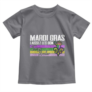 Funny Mardi Gras Laissez Les Bon Temps Rouler Toddler T Shirt Fleur De Lis Glitter Print TS11 Charcoal Print Your Wear