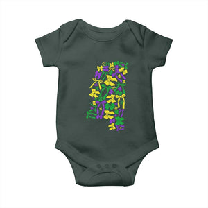 Funny Mardi Gras Mississippi Map Coquette Bow Baby Onesie TS11 Print Your Wear