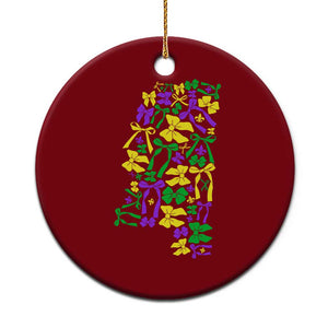Funny Mardi Gras Mississippi Map Coquette Bow Ceramic Ornament TS11 1pc Red Print Your Wear