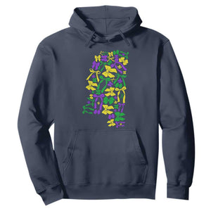 Funny Mardi Gras Mississippi Map Coquette Bow Hoodie TS11 Navy Print Your Wear