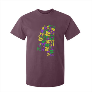 Funny Mardi Gras Mississippi Map Coquette Bow T Shirt For Kid TS11 Maroon Print Your Wear