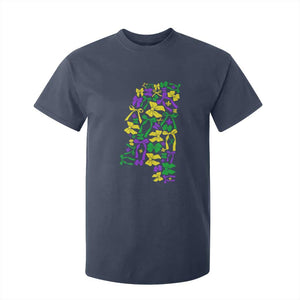 Funny Mardi Gras Mississippi Map Coquette Bow T Shirt For Kid TS11 Navy Print Your Wear