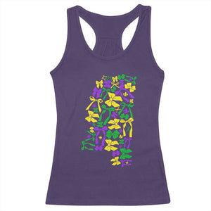 Funny Mardi Gras Mississippi Map Coquette Bow Racerback Tank Top TS11 Purple Print Your Wear