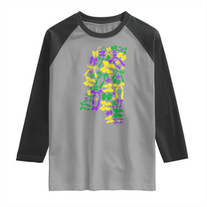 Funny Mardi Gras Mississippi Map Coquette Bow Raglan Shirt TS11 Sport Gray Black Print Your Wear