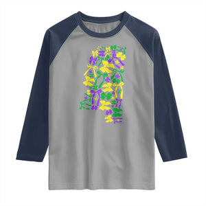 Funny Mardi Gras Mississippi Map Coquette Bow Raglan Shirt TS11 Sport Gray Navy Print Your Wear