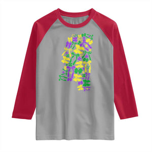 Funny Mardi Gras Mississippi Map Coquette Bow Raglan Shirt TS11 Sport Gray Red Print Your Wear