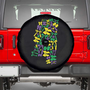Funny Mardi Gras Mississippi Map Coquette Bow Spare Tire Cover TS11 Black Print Your Wear