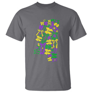 Funny Mardi Gras Mississippi Map Coquette Bow T Shirt TS11 Charcoal Print Your Wear
