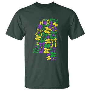 Funny Mardi Gras Mississippi Map Coquette Bow T Shirt TS11 Dark Forest Green Print Your Wear