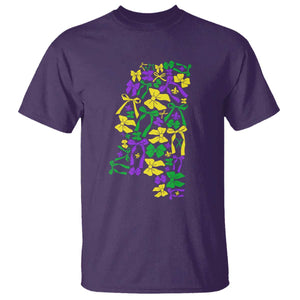 Funny Mardi Gras Mississippi Map Coquette Bow T Shirt TS11 Purple Print Your Wear