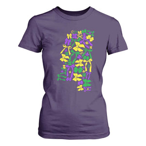 Funny Mardi Gras Mississippi Map Coquette Bow T Shirt For Women TS11 Purple Print Your Wear