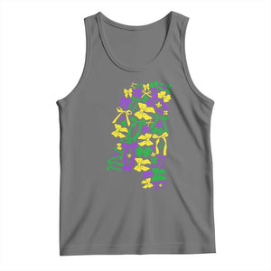 Funny Mardi Gras Mississippi Map Coquette Bow Tank Top TS11 Black Heather Print Your Wear