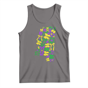 Funny Mardi Gras Mississippi Map Coquette Bow Tank Top TS11 Deep Heather Print Your Wear