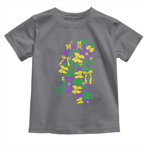 Funny Mardi Gras Mississippi Map Coquette Bow Toddler T Shirt TS11 Charcoal Print Your Wear