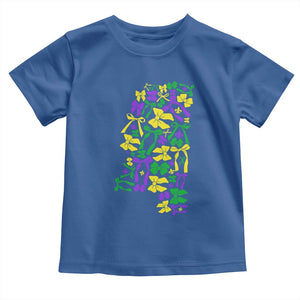 Funny Mardi Gras Mississippi Map Coquette Bow Toddler T Shirt TS11 Royal Blue Print Your Wear