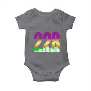Funny Mardi Gras In Biloxi Mississippi Baby Onesie 228 Skyline Area Code TS11 Charcoal Print Your Wear