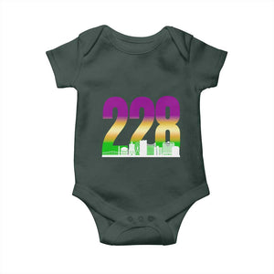 Funny Mardi Gras In Biloxi Mississippi Baby Onesie 228 Skyline Area Code TS11 Print Your Wear