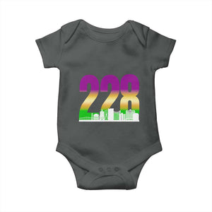 Funny Mardi Gras In Biloxi Mississippi Baby Onesie 228 Skyline Area Code TS11 Dark Heather Print Your Wear