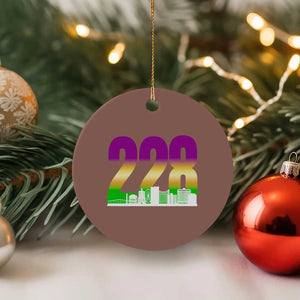 Funny Mardi Gras In Biloxi Mississippi Ceramic Ornament 228 Skyline Area Code TS11 1pc Mocha Print Your Wear