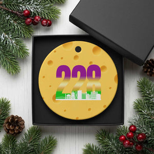 Funny Mardi Gras In Biloxi Mississippi Ceramic Ornament 228 Skyline Area Code TS11 1pc Yellow Cheese Print Your Wear