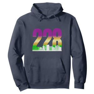 Funny Mardi Gras In Biloxi Mississippi Hoodie 228 Skyline Area Code TS11 Navy Print Your Wear