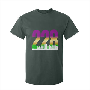 Funny Mardi Gras In Biloxi Mississippi T Shirt For Kid 228 Skyline Area Code TS11 Dark Forest Green Print Your Wear