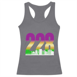 Funny Mardi Gras In Biloxi Mississippi Racerback Tank Top 228 Skyline Area Code TS11 Charcoal Print Your Wear