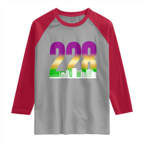 Funny Mardi Gras In Biloxi Mississippi Raglan Shirt 228 Skyline Area Code TS11 Sport Gray Red Print Your Wear