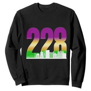 Funny Mardi Gras In Biloxi Mississippi Sweatshirt 228 Skyline Area Code TS11 Black Print Your Wear