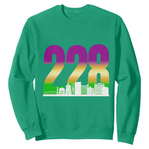 Funny Mardi Gras In Biloxi Mississippi Sweatshirt 228 Skyline Area Code TS11 Irish Green Print Your Wear