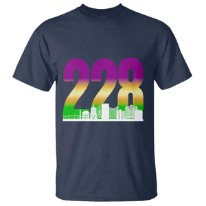 Funny Mardi Gras In Biloxi Mississippi T Shirt 228 Skyline Area Code TS11 Navy Print Your Wear