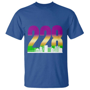 Funny Mardi Gras In Biloxi Mississippi T Shirt 228 Skyline Area Code TS11 Royal Blue Print Your Wear
