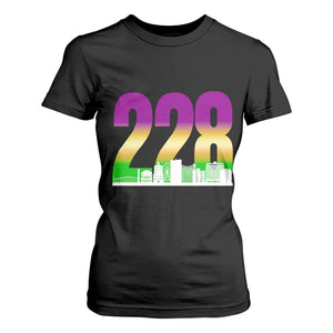 Funny Mardi Gras In Biloxi Mississippi T Shirt For Women 228 Skyline Area Code TS11 Black Print Your Wear